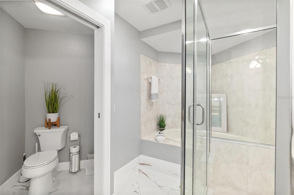 Bathroom, Glass Shower, Interior, Marble