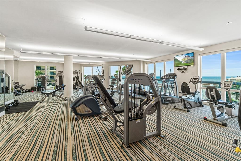 Fitness Equipment, Gym, Interior, Recessed Lighting, Water