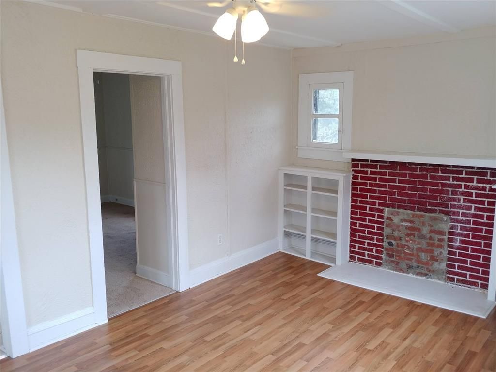 Empty room, Fireplace, Interior, Wood Texture Flooring