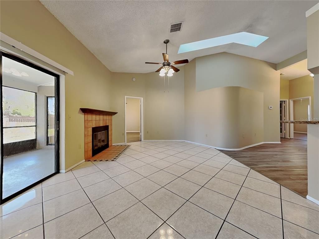 Empty room, Fireplace, Interior, Wood Texture Flooring