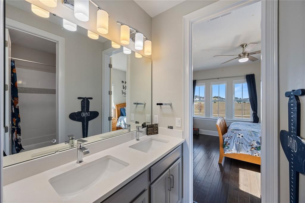 Bathroom, Dual Sink Vanities, Interior, Wood Texture Flooring