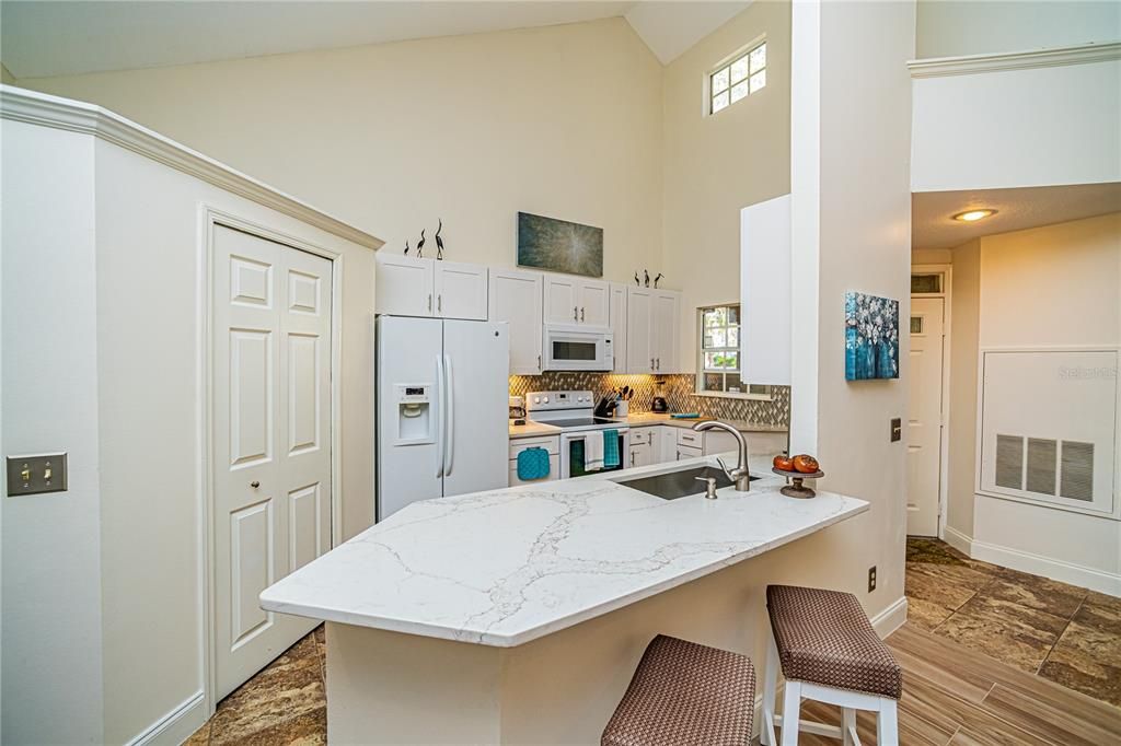 Interior, Kitchen, Recessed Lighting, Wood Texture Flooring