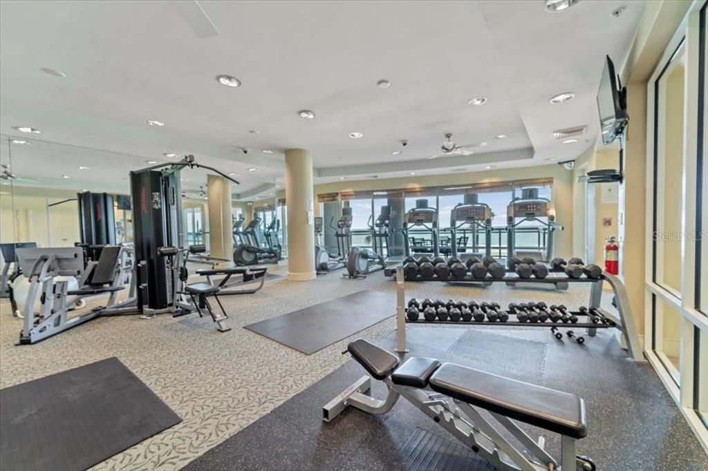 Fitness Equipment, Gym, Interior, Recessed Lighting