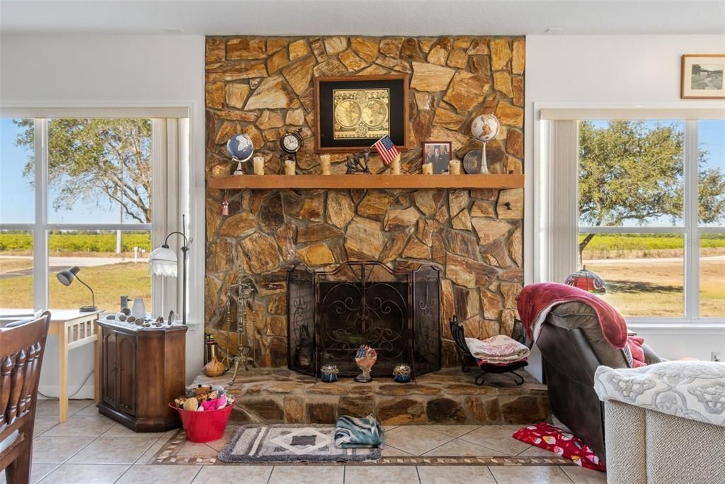 Fireplace, Interior, Stone Walls