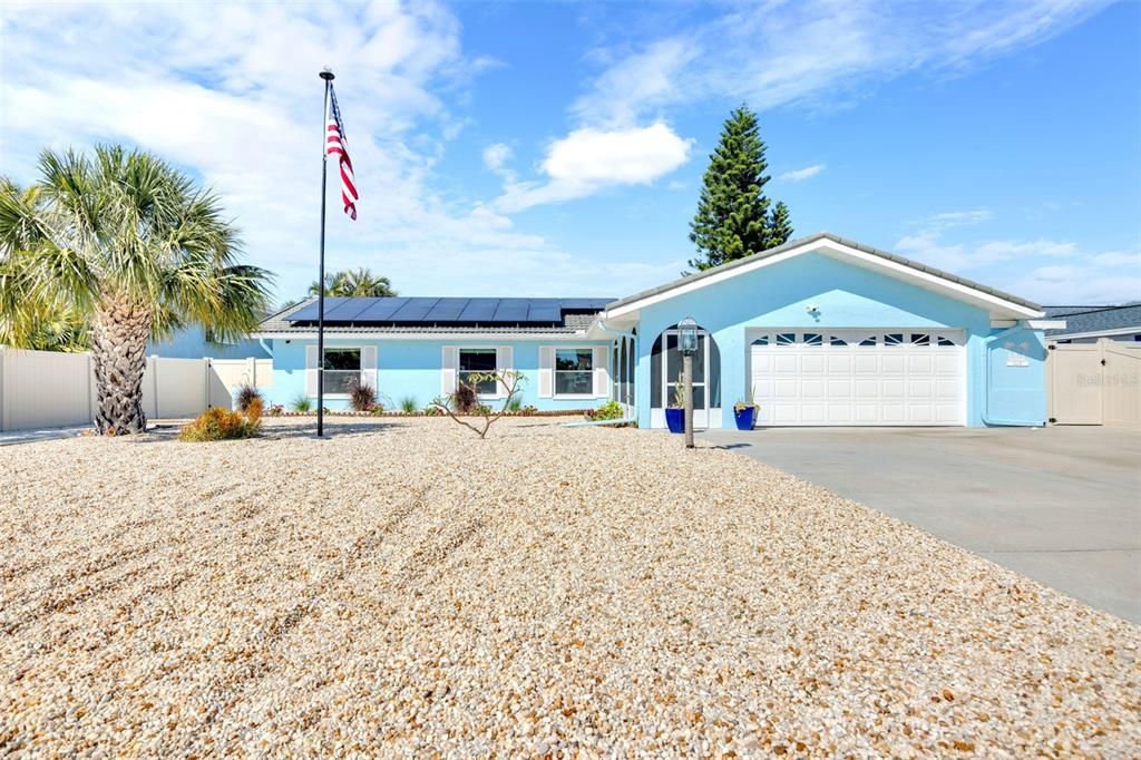 Attached, Backyard, Exterior, Facade, Solar Panels, Ranch