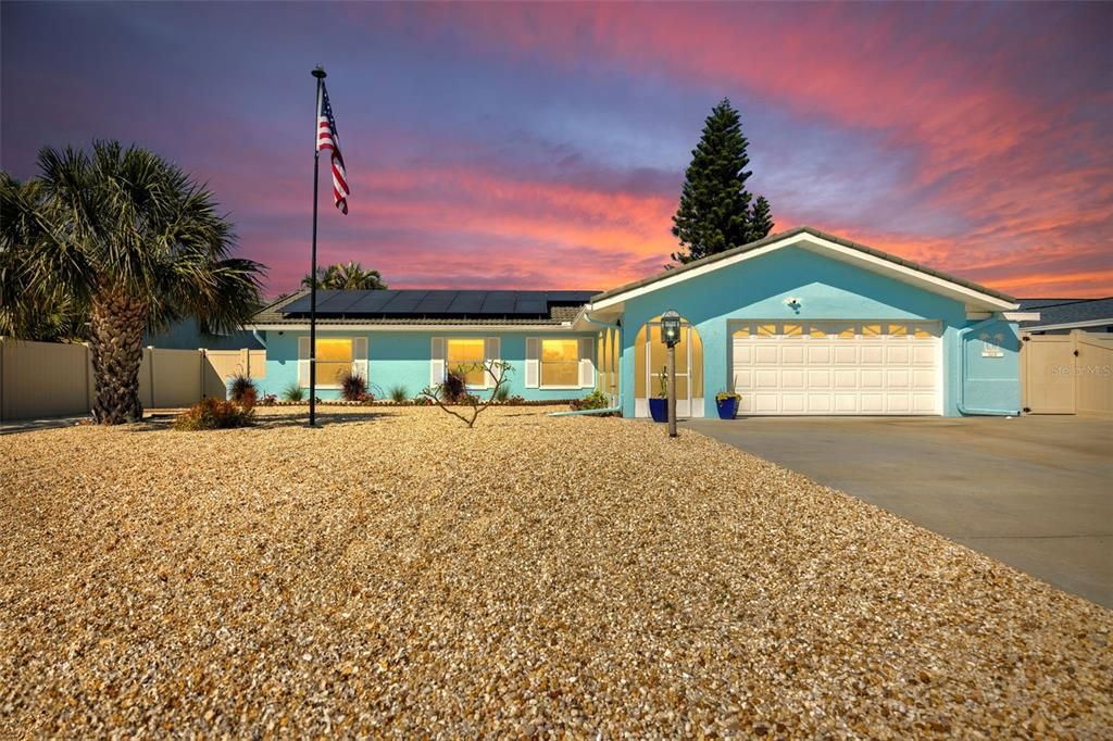 Attached, Backyard, Exterior, Facade, Solar Panels, Ranch