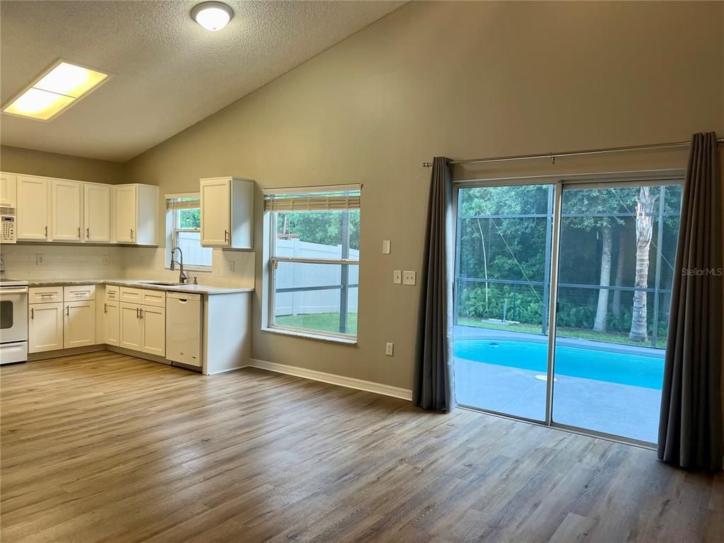 Interior, Kitchen, Wood Texture Flooring