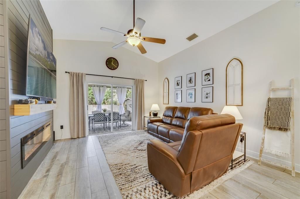 Fireplace, Interior, Living room, Wood Texture Flooring