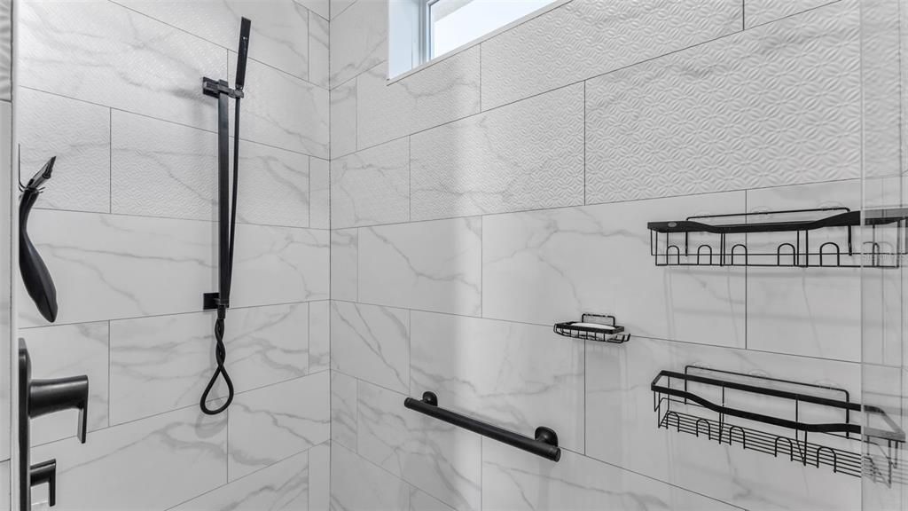 Bathroom, Glass Shower, Interior, Marble Walls