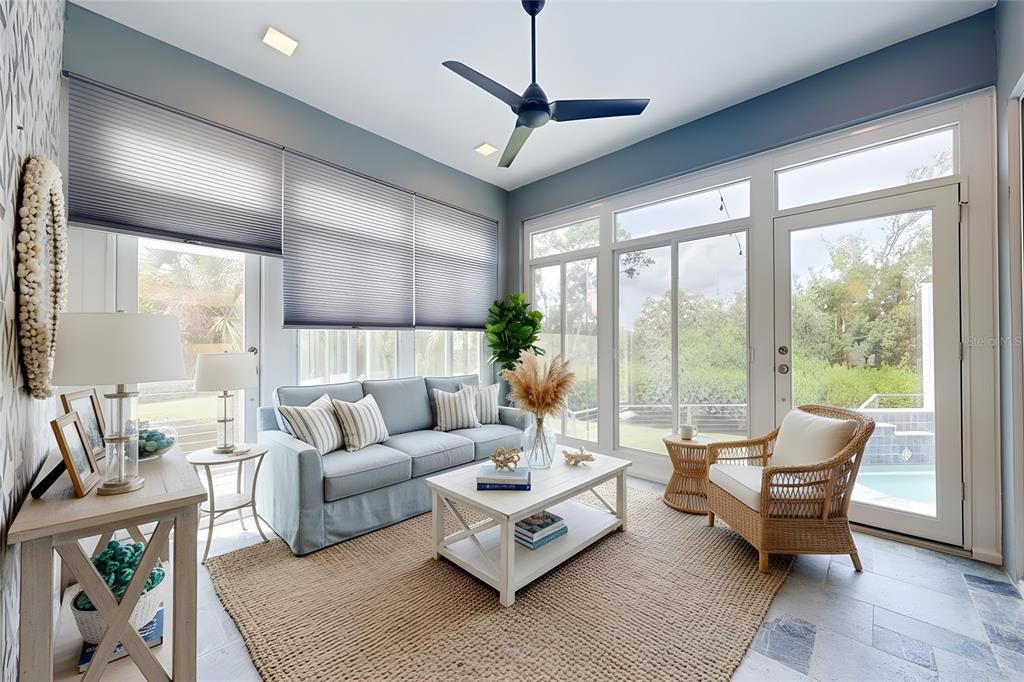 Interior, Living room, Recessed Lighting, Sun Room