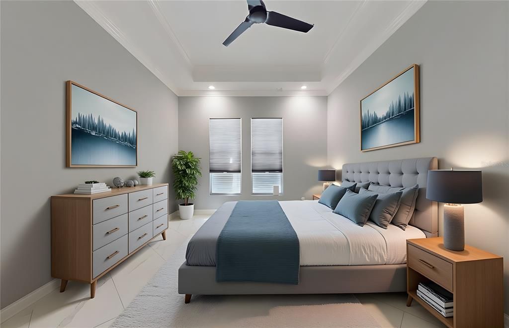 Bedroom, Interior, Recessed Lighting