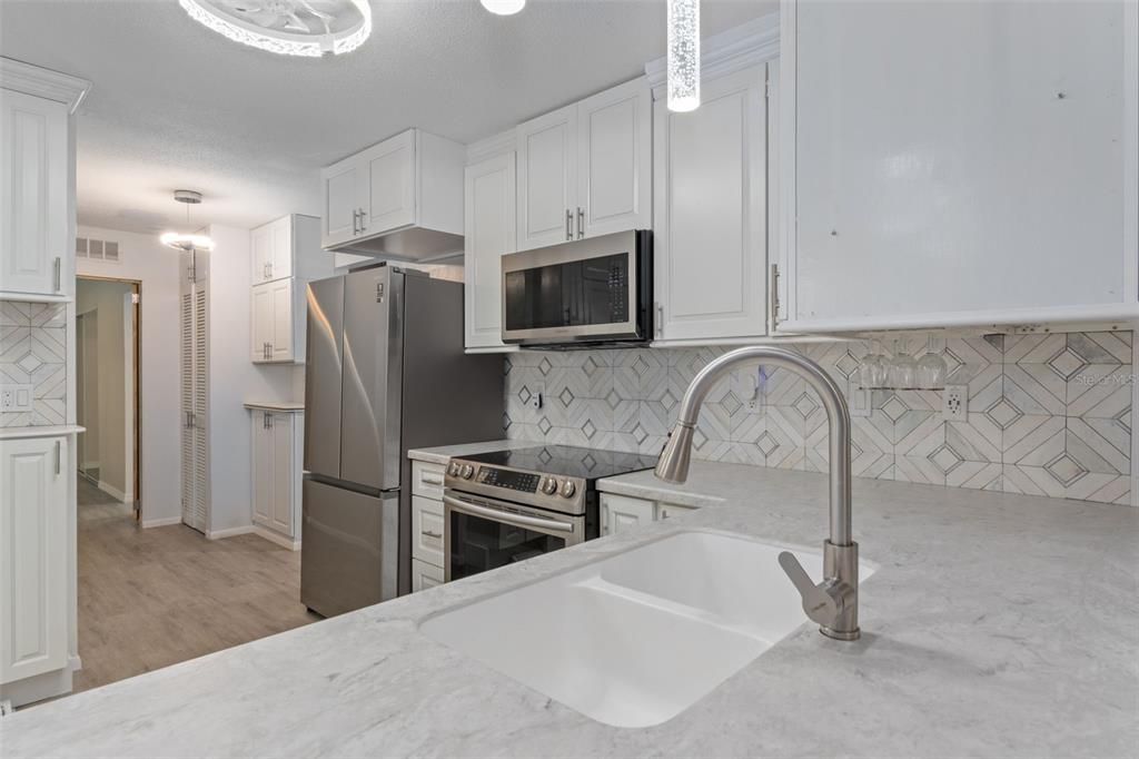 Interior, Kitchen, Stainless Steel Appliances, Wood Texture Flooring