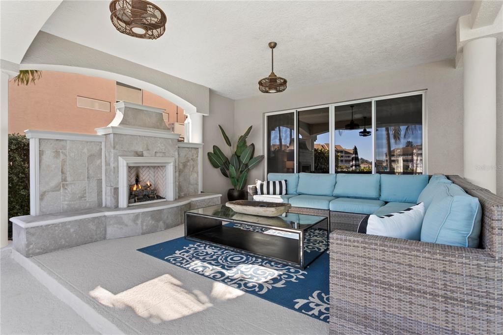 Fireplace, Interior, Living room, Pendant Lights