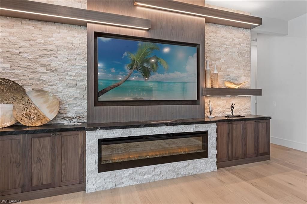 Fireplace, Interior, Stone Walls, Wood Texture Flooring
