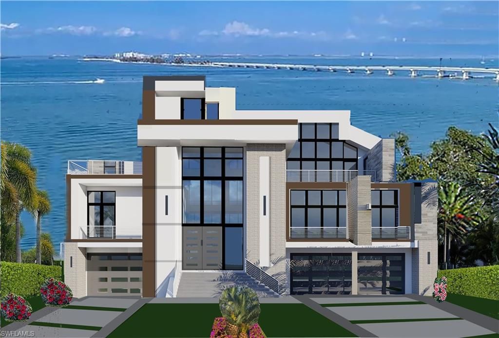 Exterior, Facade, Water, Modern