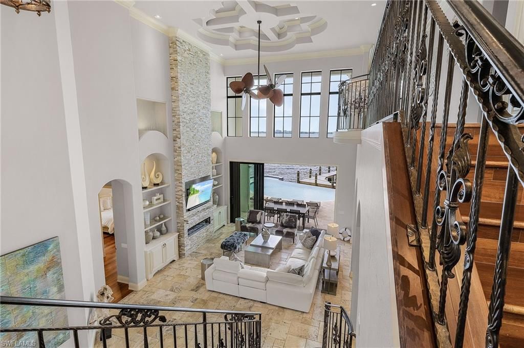 Dining room, Fireplace, Interior, Living room, Recessed Lighting
