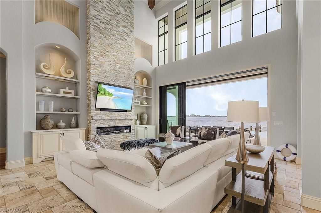 Fireplace, Interior, Living room, Stone Walls