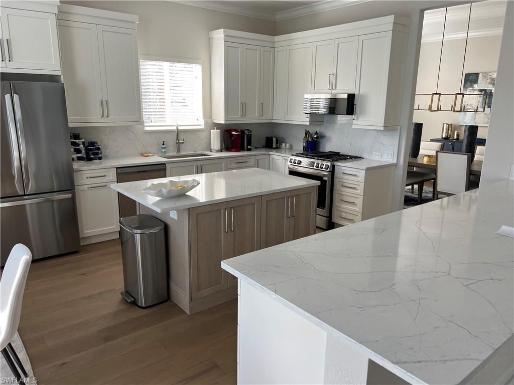 Interior, Kitchen, Stainless Steel Appliances, Wood Texture Flooring