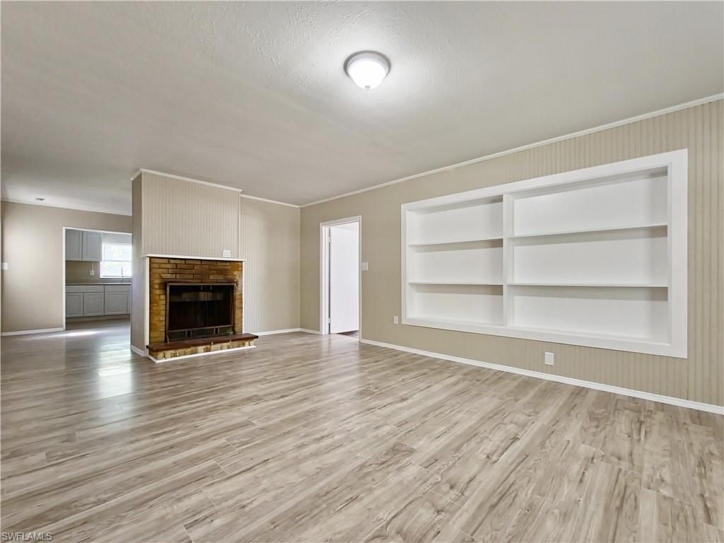 Empty room, Fireplace, Interior, Wood Texture Flooring