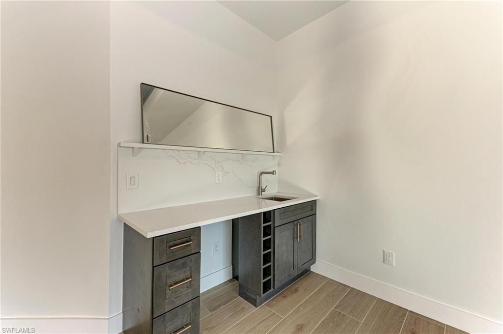 Home Office, Interior, Marble Walls, Wood Texture Flooring