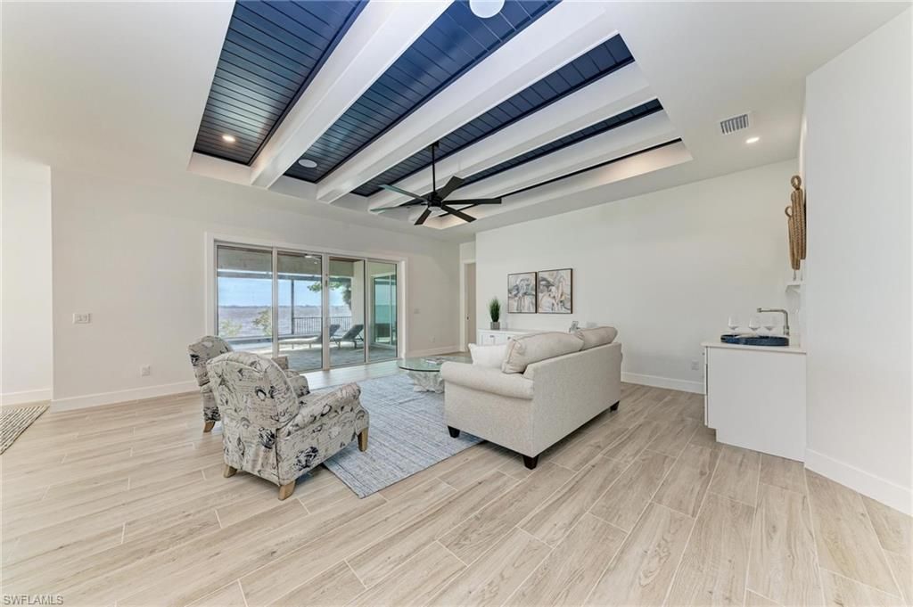 Interior, Living room, Recessed Lighting, Water, Wood Texture Flooring