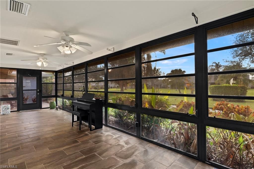 Interior, Piano, Sun Room, Wood Texture Flooring
