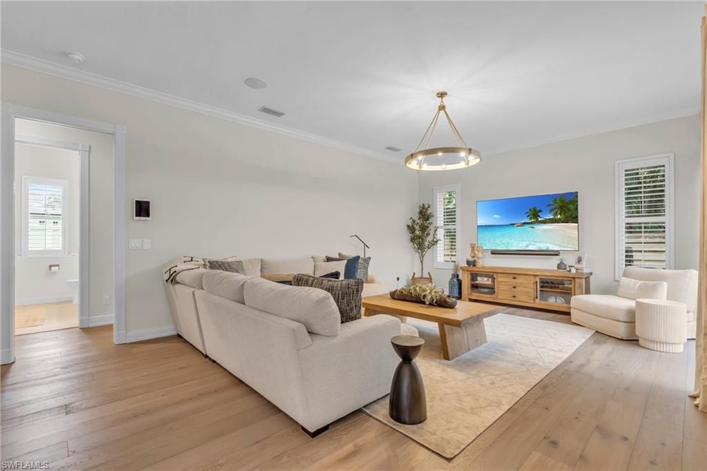 Interior, Living room, Pendant Lights, Wood Texture Flooring