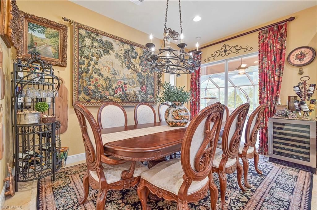 Chandelier, Dining room, Interior, Recessed Lighting, Sun Room