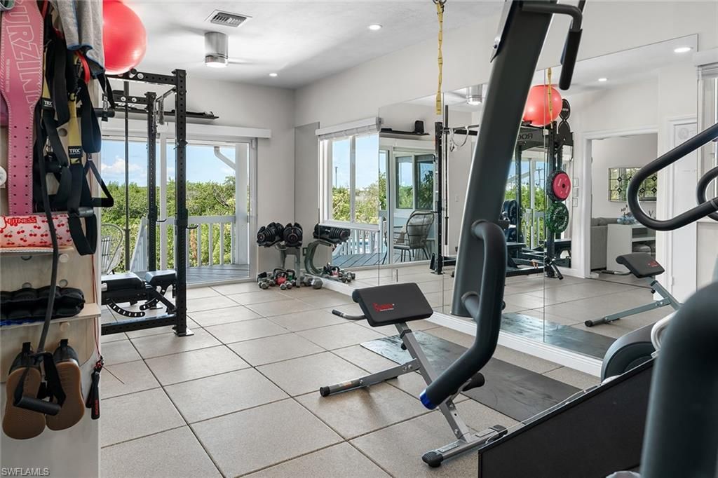 Fitness Equipment, Gym, Interior, Recessed Lighting