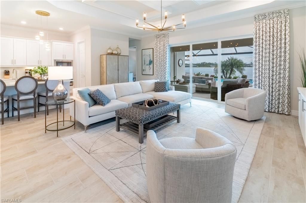 Interior, Kitchen, Living room, Pendant Lights, Recessed Lighting, Wood Texture Flooring