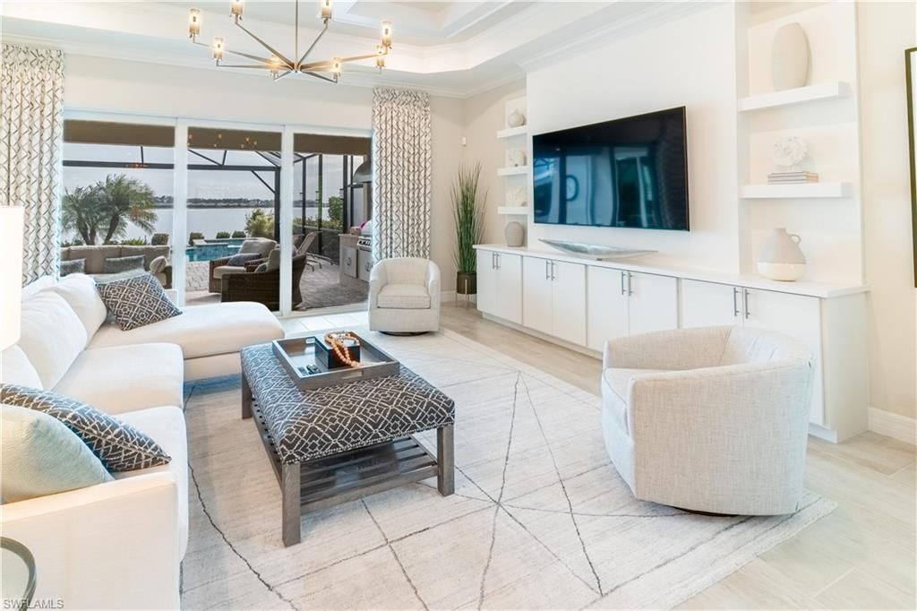 Interior, Living room, Pendant Lights, Wood Texture Flooring