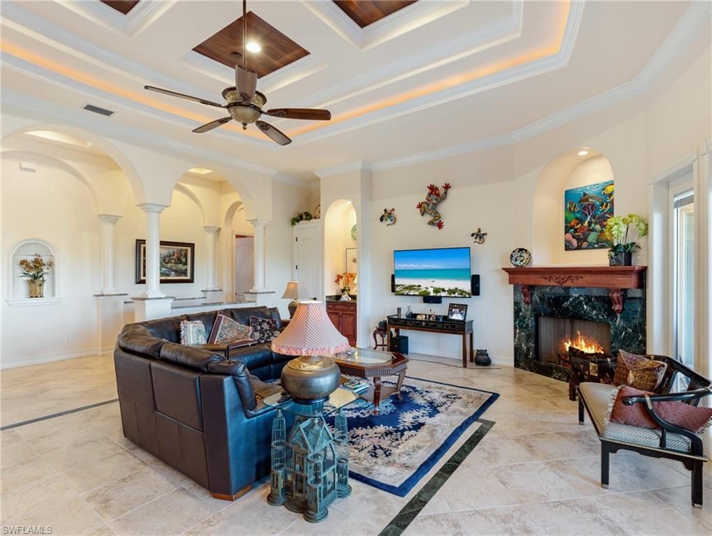 Fireplace, Interior, Living room, Recessed Lighting