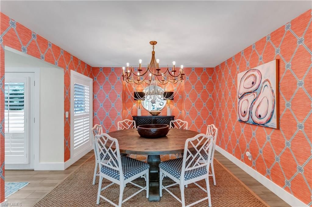Chandelier, Dining room, Interior, Wood Texture Flooring