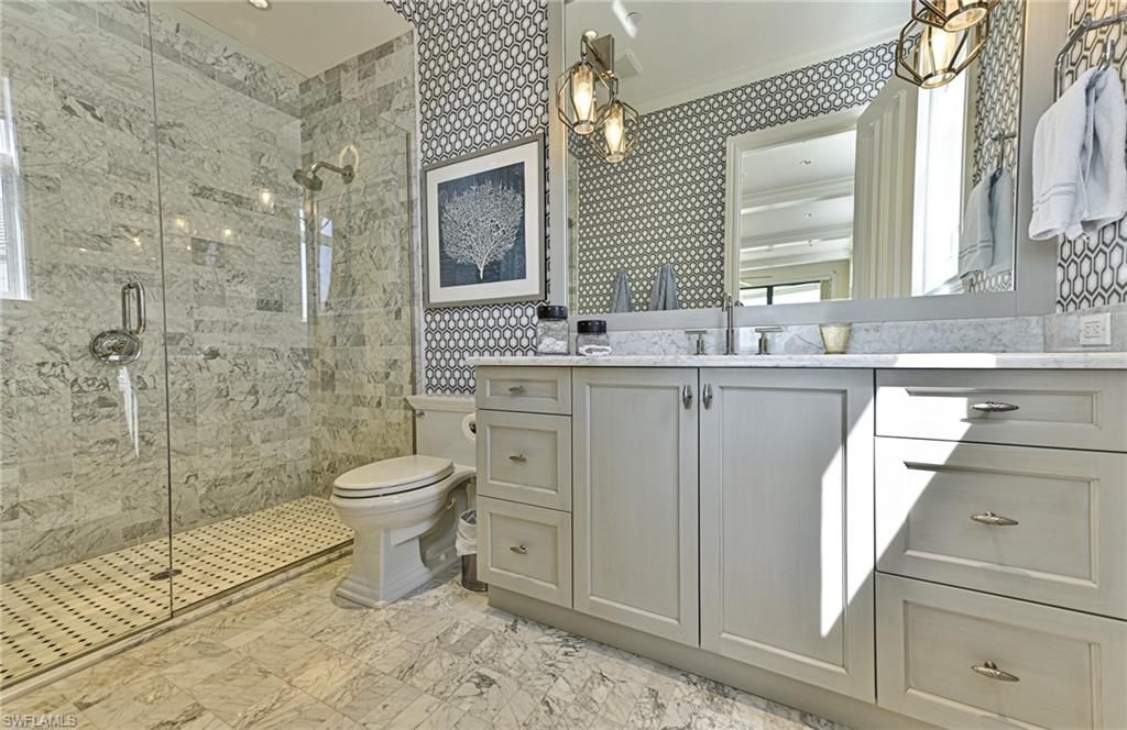 Bathroom, Glass Shower, Interior, Marble