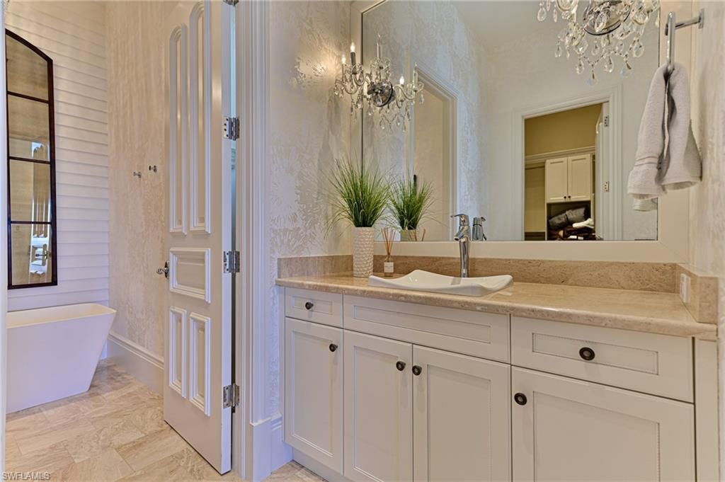 Bathroom, Chandelier, Dual Sink Vanities, Free Standing Baths, Interior