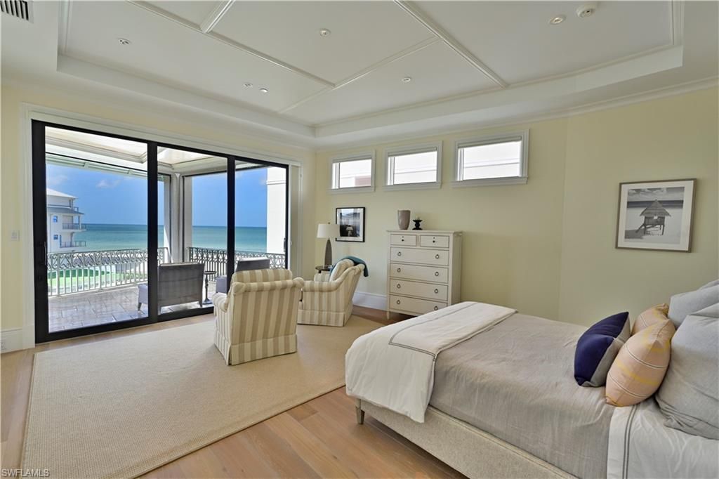 Bedroom, Interior, Recessed Lighting, Water, Wood Texture Flooring