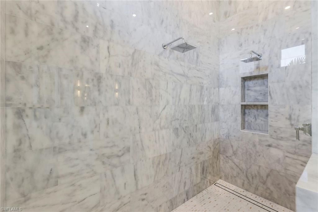 Bathroom, Interior, Marble Walls, Recessed Lighting