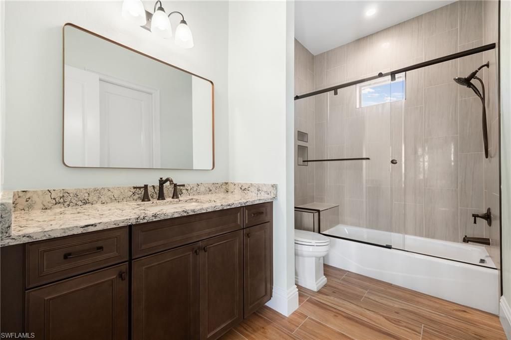 Bathroom, Interior, Recessed Lighting, Wood Texture Flooring