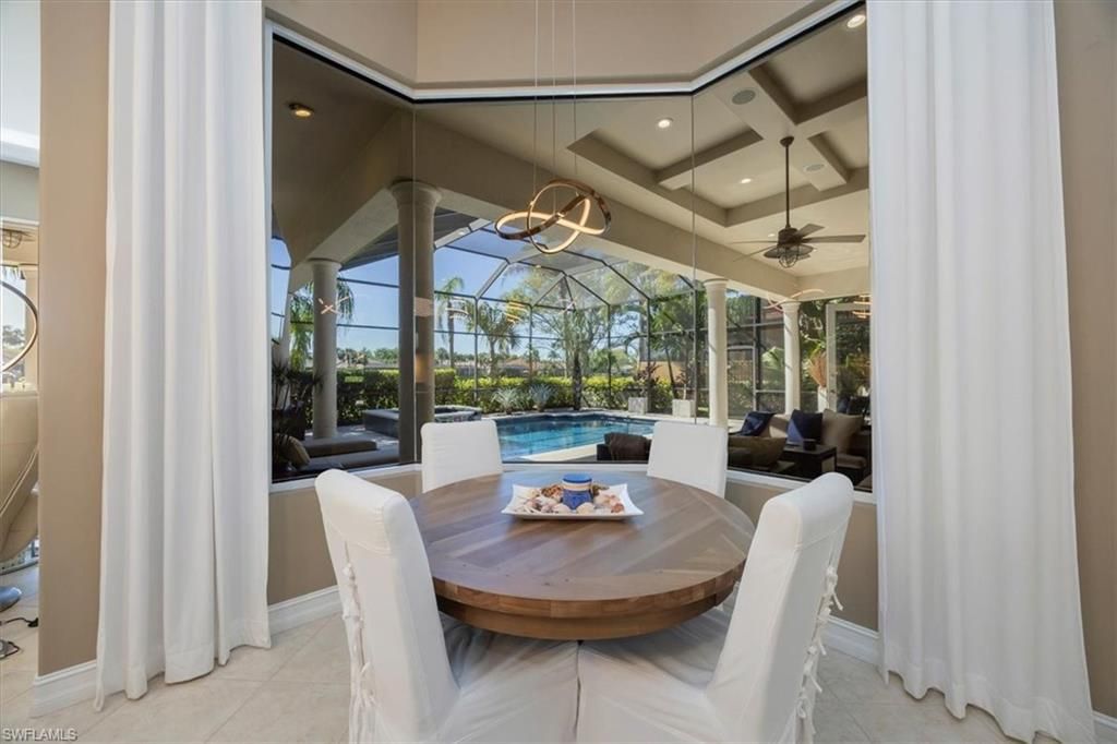 Dining room, Glass Ceilings, Interior, Pendant Lights, Pool, Recessed Lighting, Sun Room