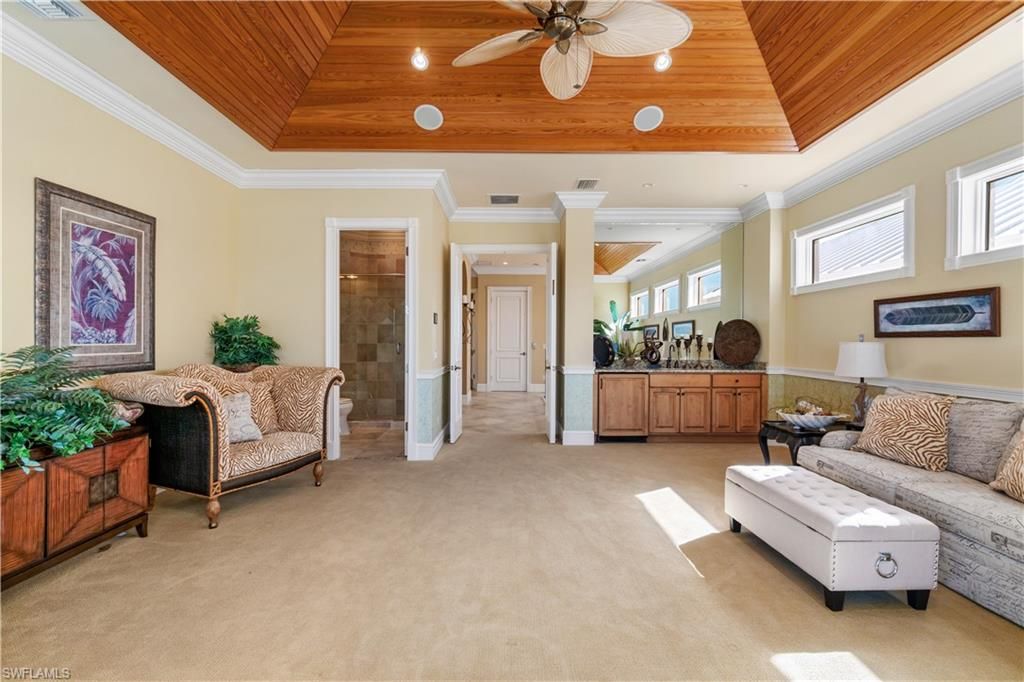 Interior, Living room, Recessed Lighting, Wooden Ceilings