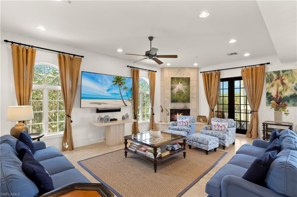 Fireplace, Interior, Living room, Recessed Lighting