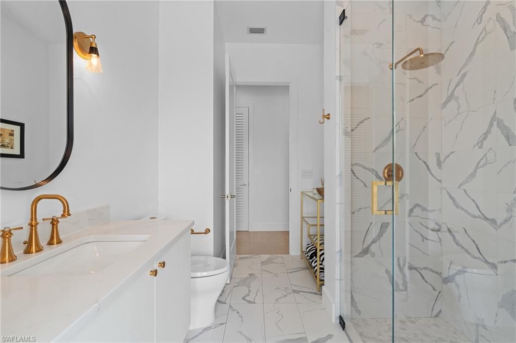 Bathroom, Glass Shower, Interior, Marble, Marble Walls