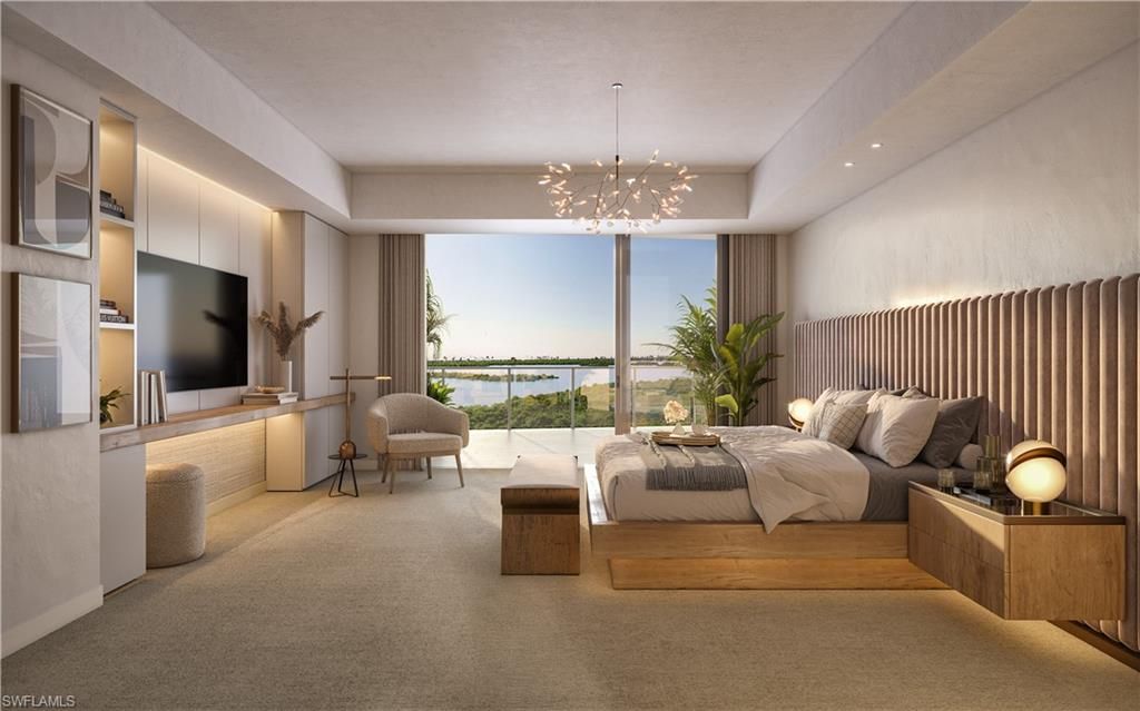 Bedroom, Interior, Pendant Lights, Recessed Lighting, Water