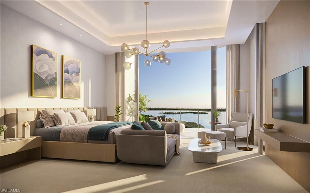 Bedroom, Interior, Pendant Lights, Recessed Lighting, Water