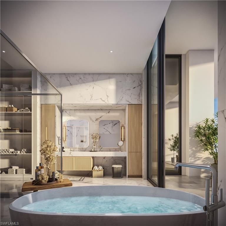Interior, Marble Walls, Pool, Recessed Lighting