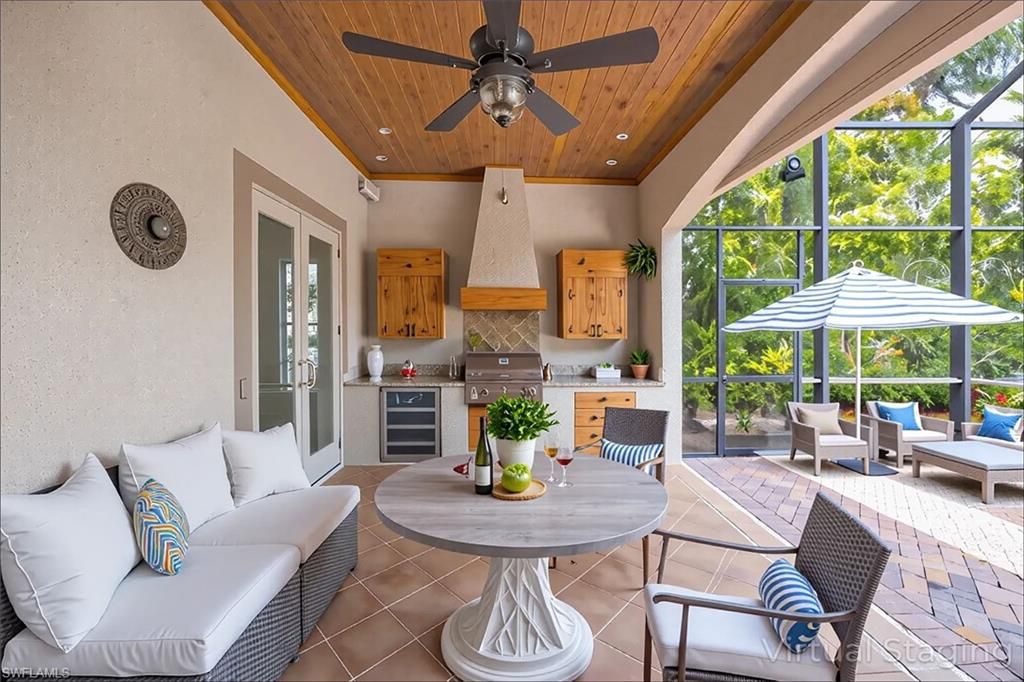 Dining room, Interior, Kitchen, Living room, Recessed Lighting, Sun Room, Wooden Ceilings