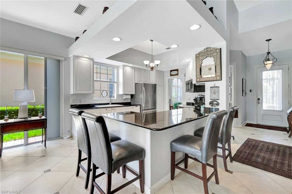 Chandelier, Interior, Kitchen, Pendant Lights, Recessed Lighting, Stainless Steel Appliances