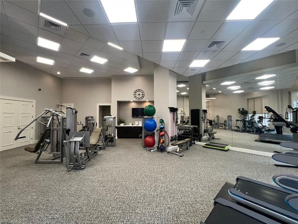 Fitness Equipment, Gym, Interior, Recessed Lighting