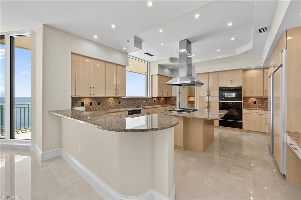 Interior, Kitchen, Recessed Lighting, Stainless Steel Appliances, Water