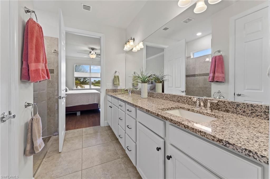 Bathroom, Bedroom, Dual Sink Vanities, Glass Shower, Interior, Recessed Lighting
